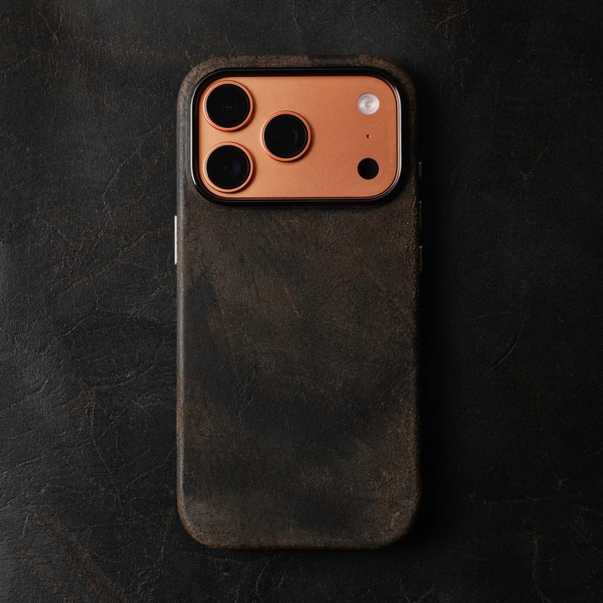 Genuine Suede Cowhide Leather Case with Raised Camera Ring for iPhone 18 Series