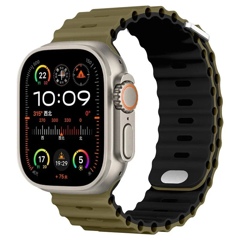 Perforated Silicone Band with Water Drainage for Apple Watch