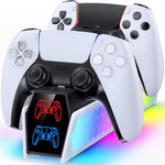 DualSense & DualSense Edge Compatible PS5 Controller Charger Station with LED Status Lights