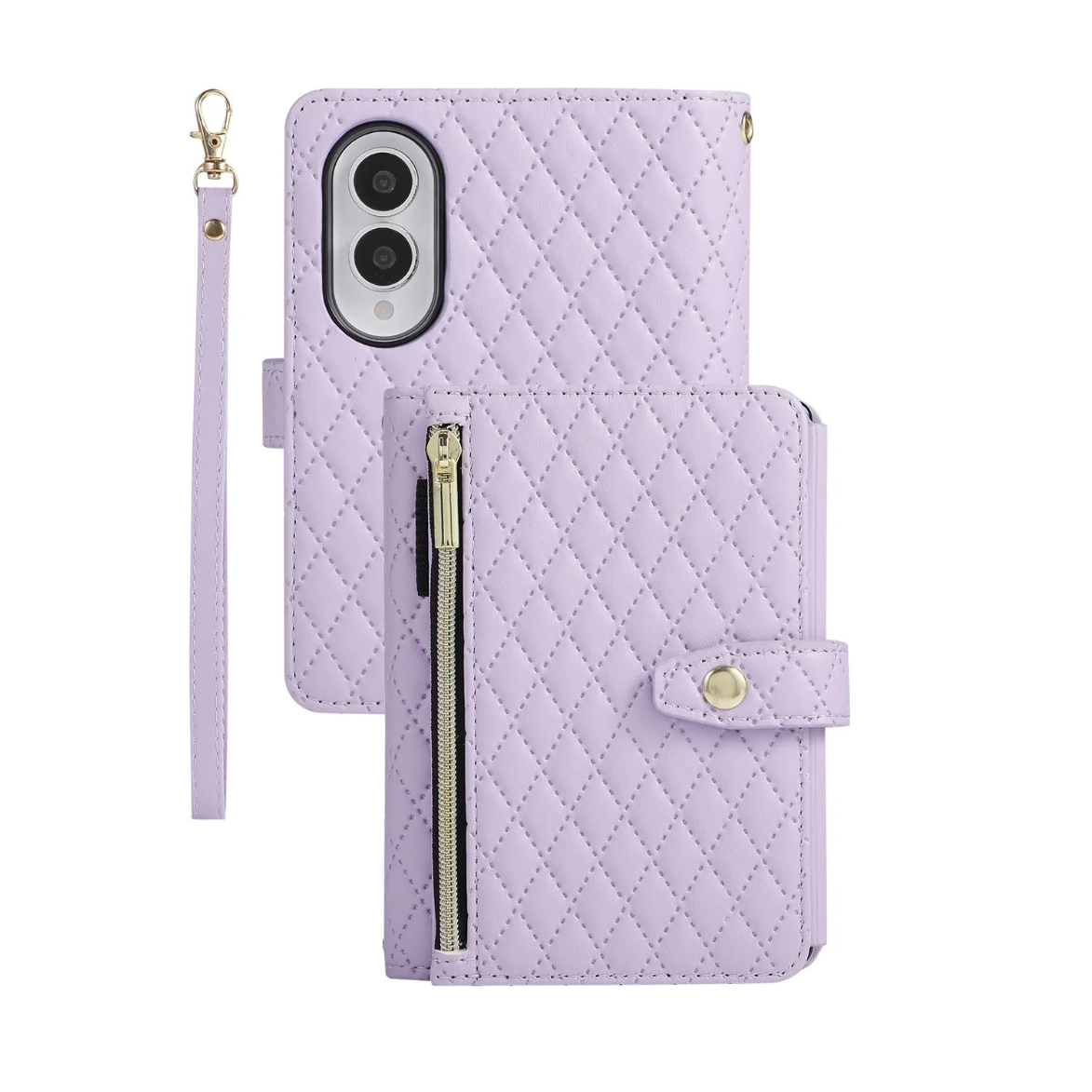 Quilted Leather Wallet Case with Foldable Viewing Stand for Samsung Galaxy Z Fold 8