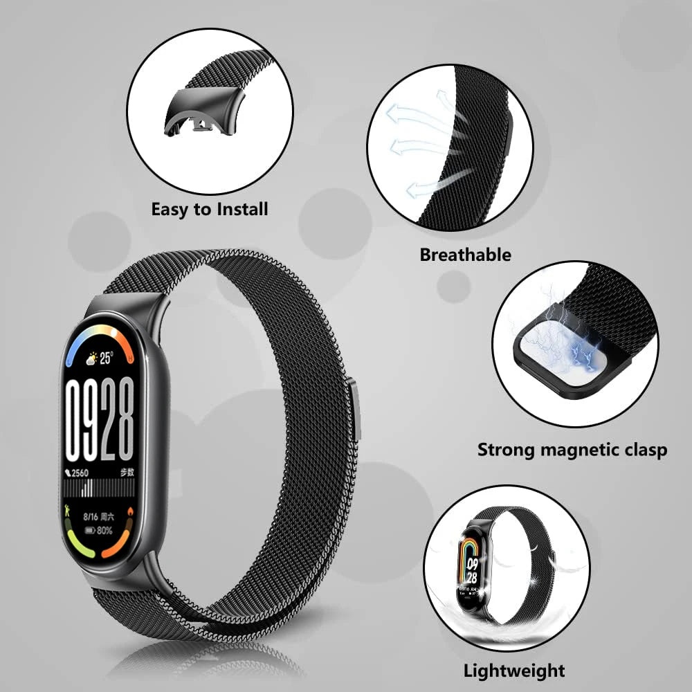 Stainless Steel Magnetic Strap for Xiaomi Smart Band 10