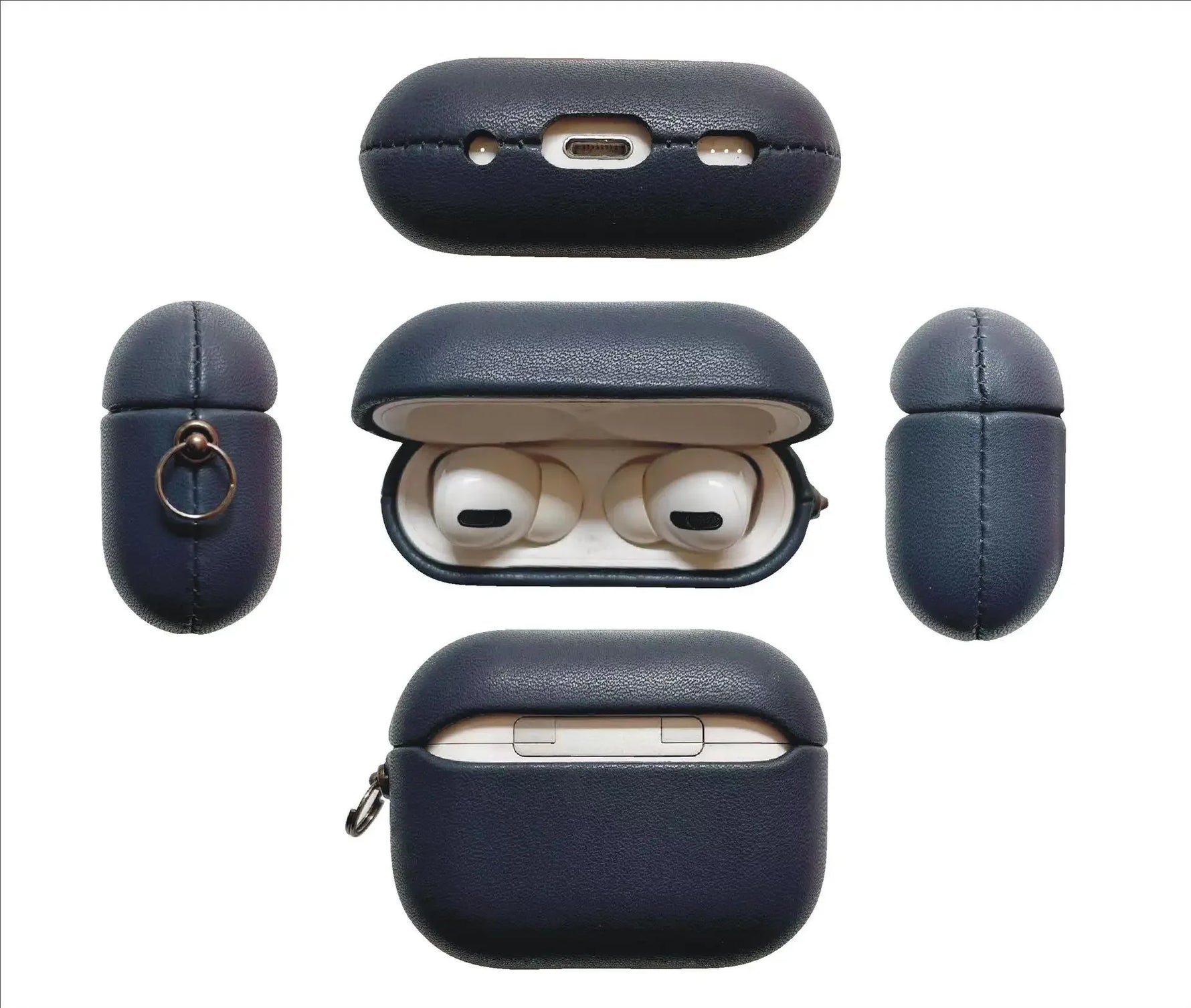 Premium Leather Full-Cover AirPods Pro 2 Case with Stylish Buckle