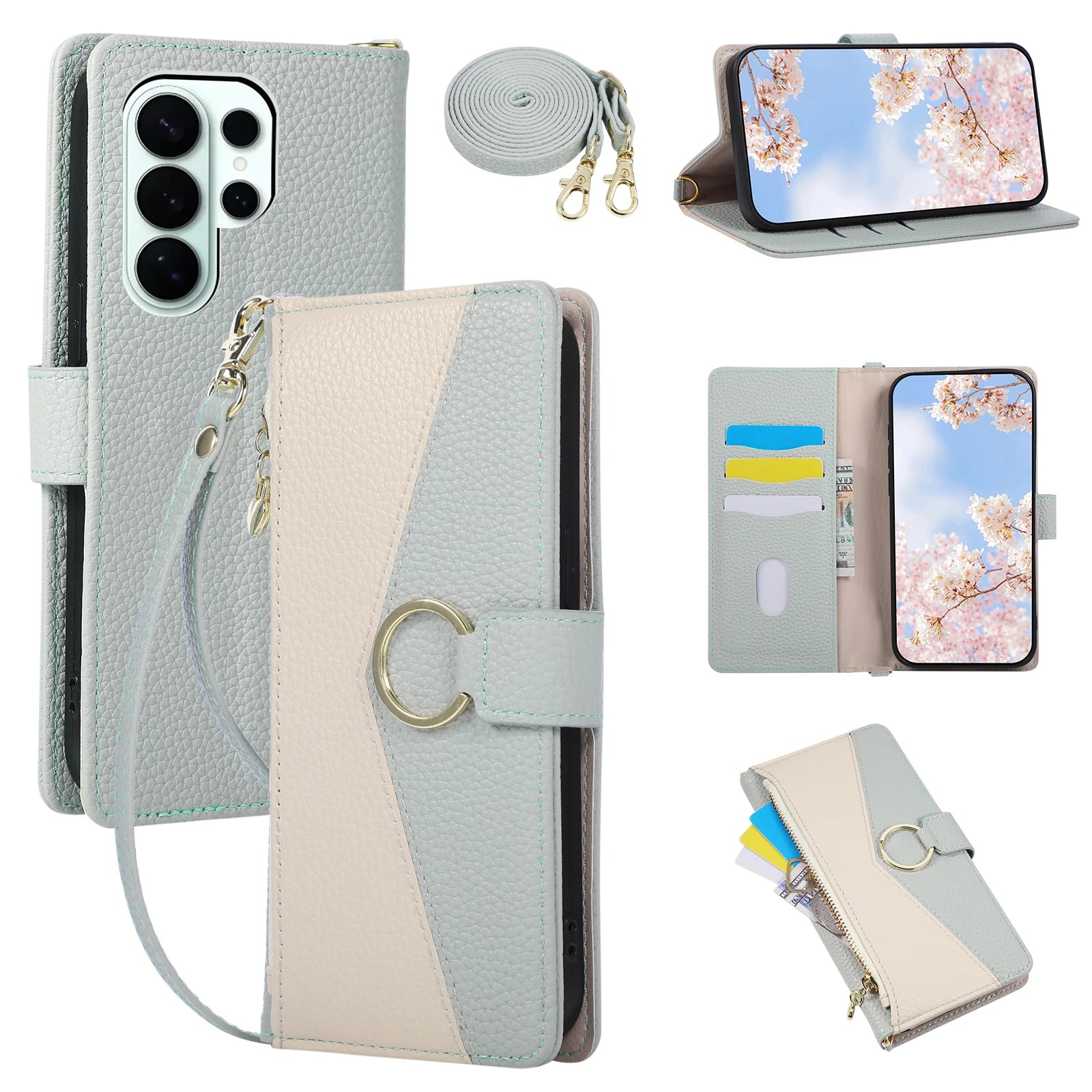 Crossbody Leather Wallet Case for Samsung Galaxy S26 Series