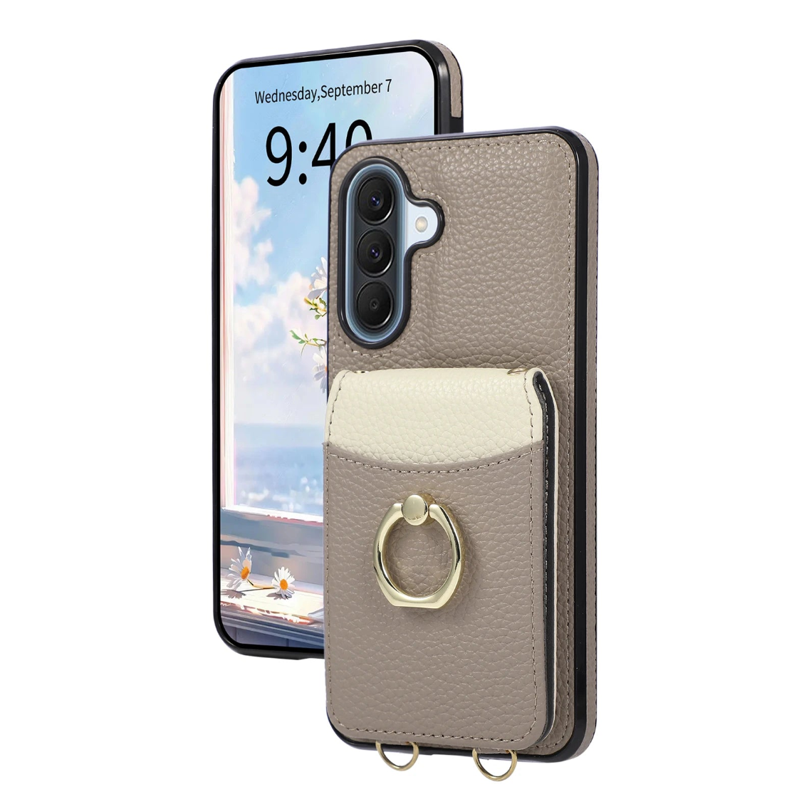 Detachable Dual Lanyard Leather Crossbody Case for Samsung Galaxy A17