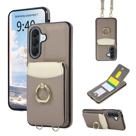 Detachable Dual Lanyard Leather Crossbody Case for Samsung Galaxy A17