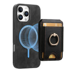 iPhone 16 Series PU Leather Case with MagSafe Support and Removable Card Holder