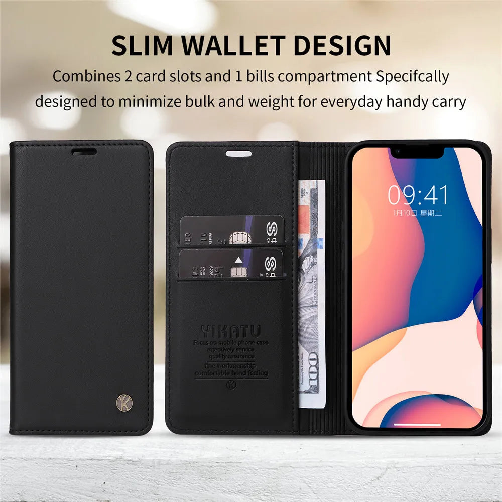 Premium Leather Book Case for OPPO Find X9 / X9 Pro