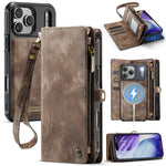 Leather Wallet Case with Zippered Coin Pouch for iPhone 18 Series