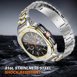 Stainless Steel Shock-Resistant Bumper Case with Integrated Sport Band for Samsung Galaxy Watch Ultra
