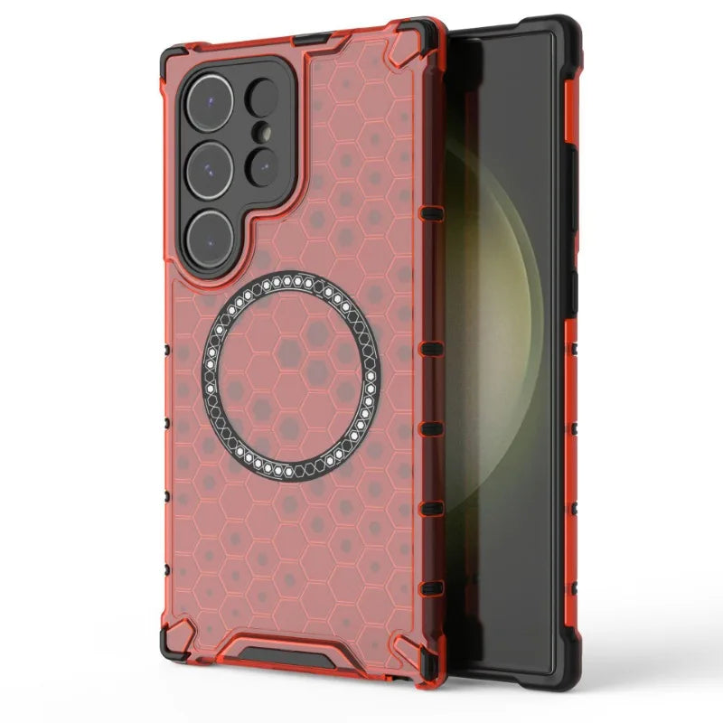 Honeycomb Pattern Magnetic Case for Samsung Galaxy S24 Series