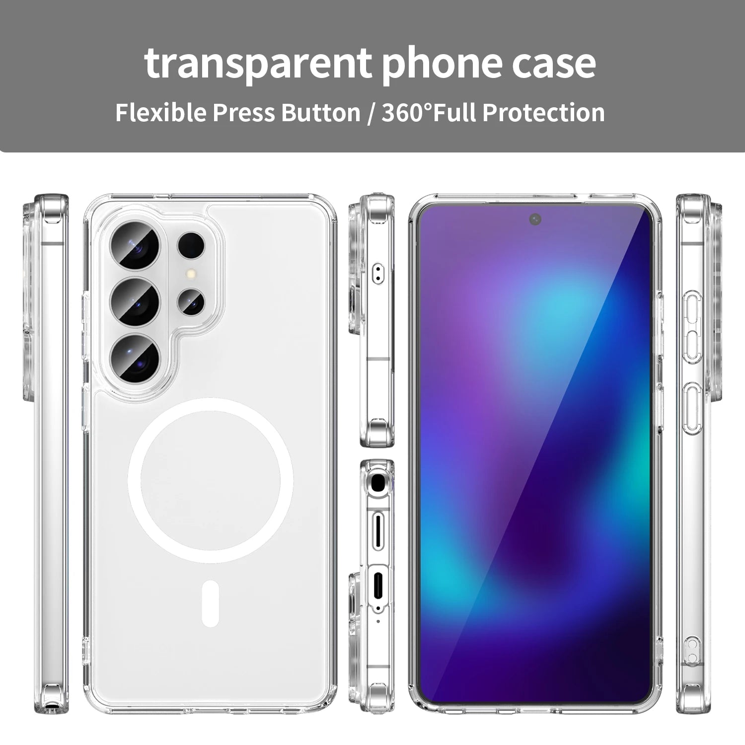 Crystal Clear Magnetic Case for Samsung Galaxy S26 Series