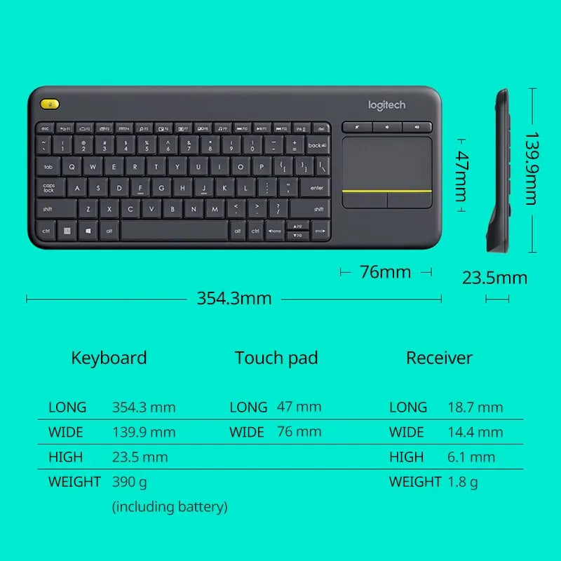 Logitech K400 Plus Wireless Keyboard with Touchpad