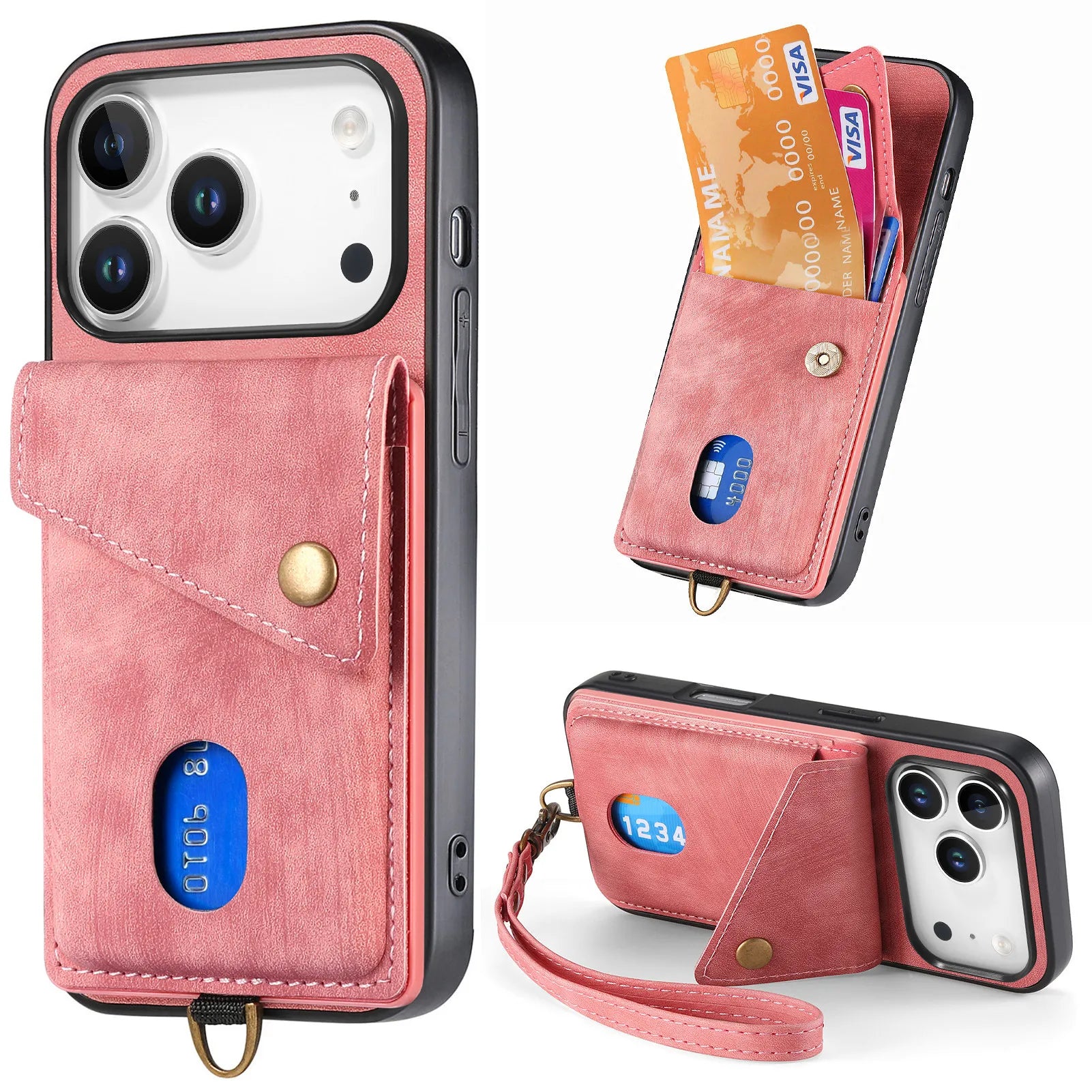 Luxury Fashion Leather Wallet Case for iPhone 17 Series