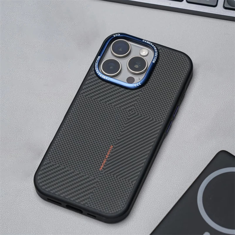 Carbon Fiber Matte MagSafe Phone Case for iPhone 15 Series