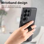 Samsung Galaxy S25 Series Magnetic Phone Case with Leather Wrist Strap