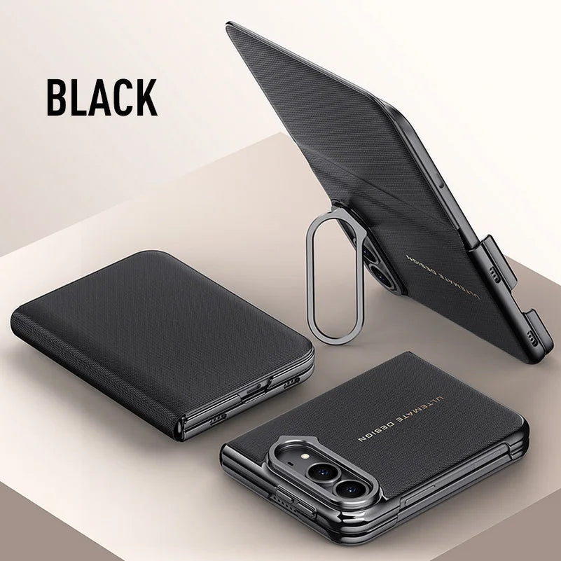 Leather Flip Case with Automatic Magnetic Closure for iPhone Duo