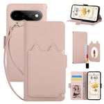 Leather Flip Case with Makeup Mirror for Google Pixel 9 Series
