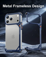 Metal Frameless Kickstand Case with 90° Adjustable Hidden Stand for iPhone 17 Series