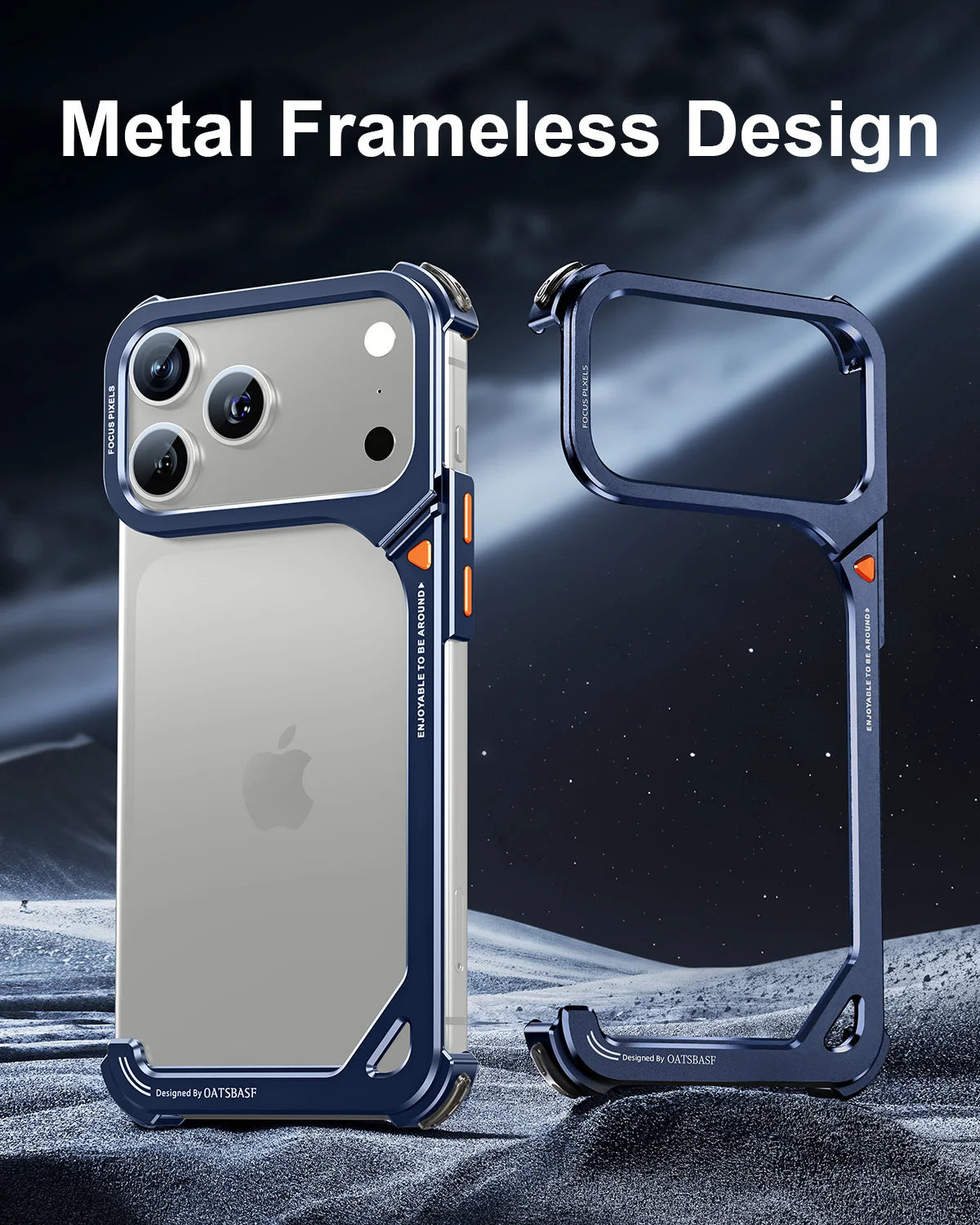 Metal Frameless Kickstand Case with 90° Adjustable Hidden Stand for iPhone 17 Series