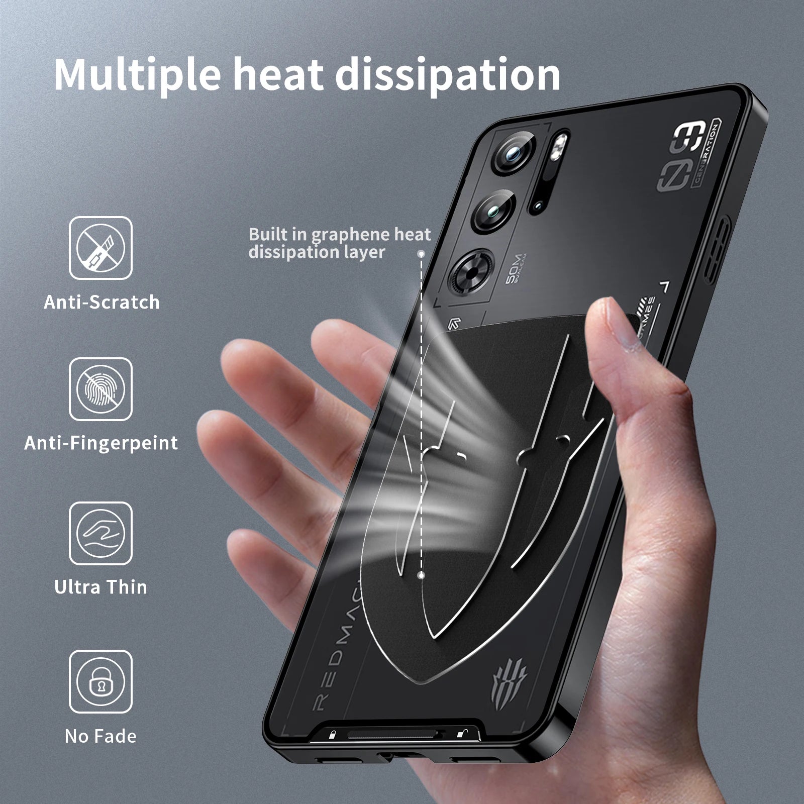Metal Aluminum Alloy Clear Shockproof Bumper Case with Camera Protection for Nubia Red Magic 9 Pro