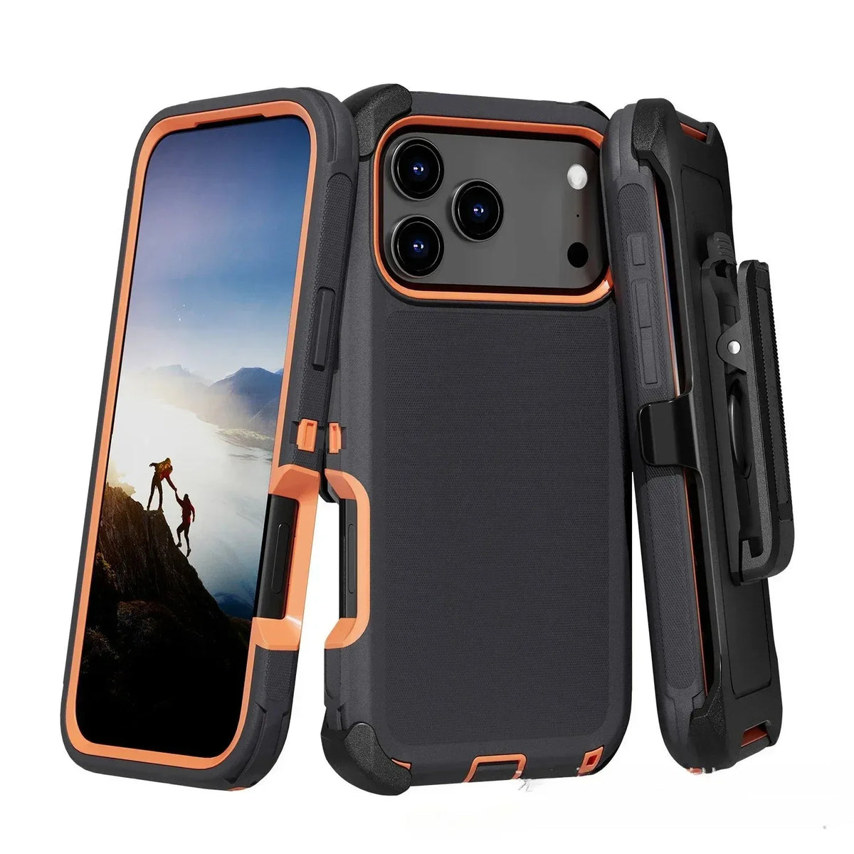 Shockproof Three-Layer Armor Case with Raised Camera Ring for iPhone 18 Series