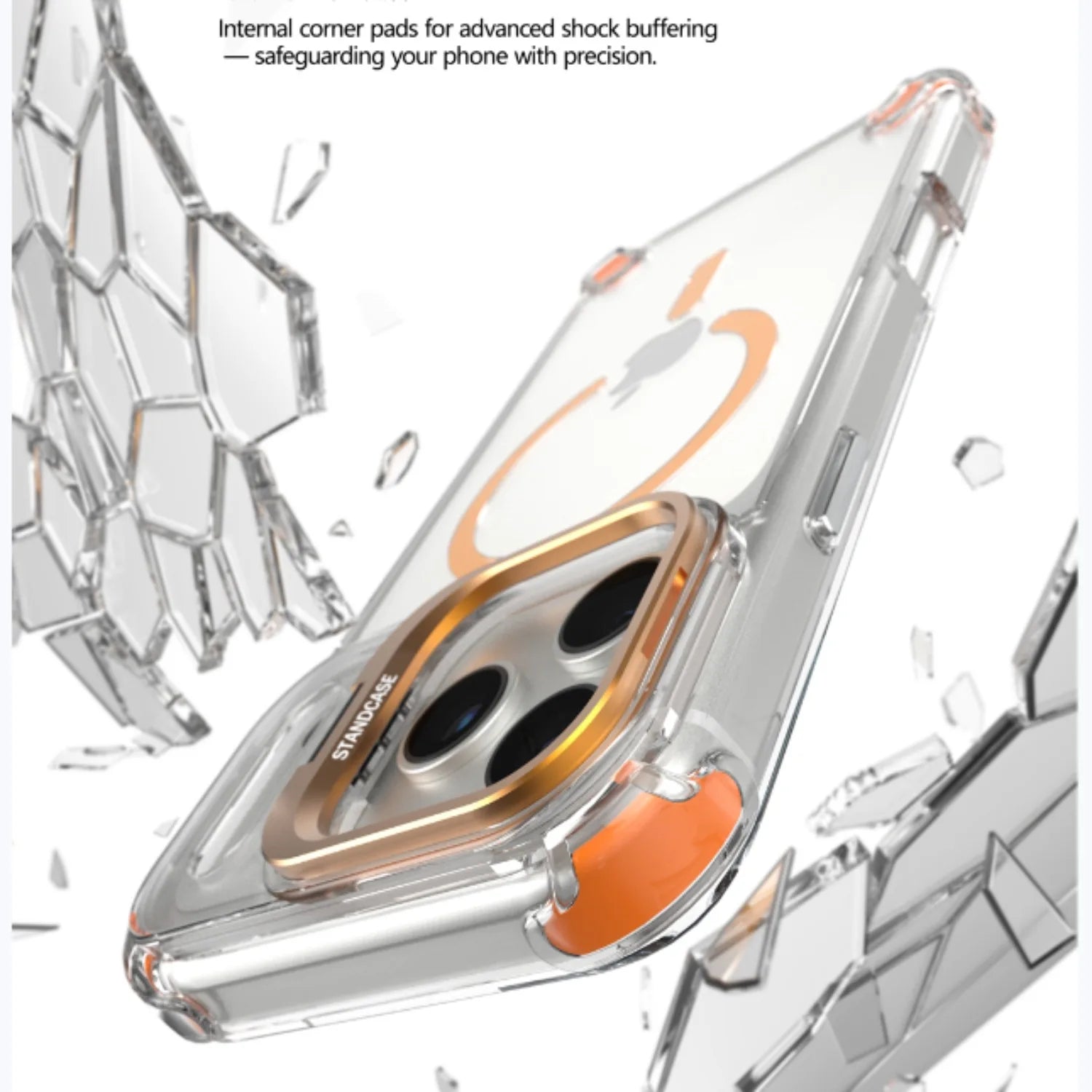 Slim Clear MagSafe Protective Case with Metal Stand for iPhone 17 Series