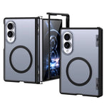 Transparent Shockproof Hinge Protection Case with Magnetic Ring Stand Compatibility for Samsung Galaxy Z Fold 8