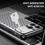 Luxury Honeycomb Metal Phone Case for iPhone 16 Series