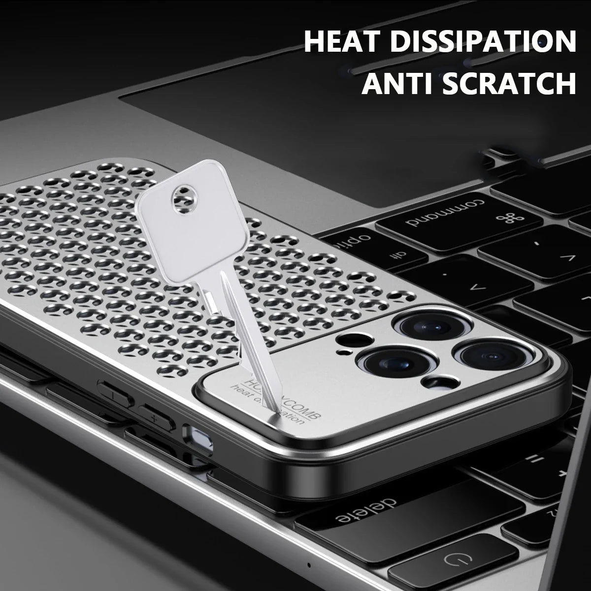 Luxury Honeycomb Metal Phone Case for iPhone 16 Series