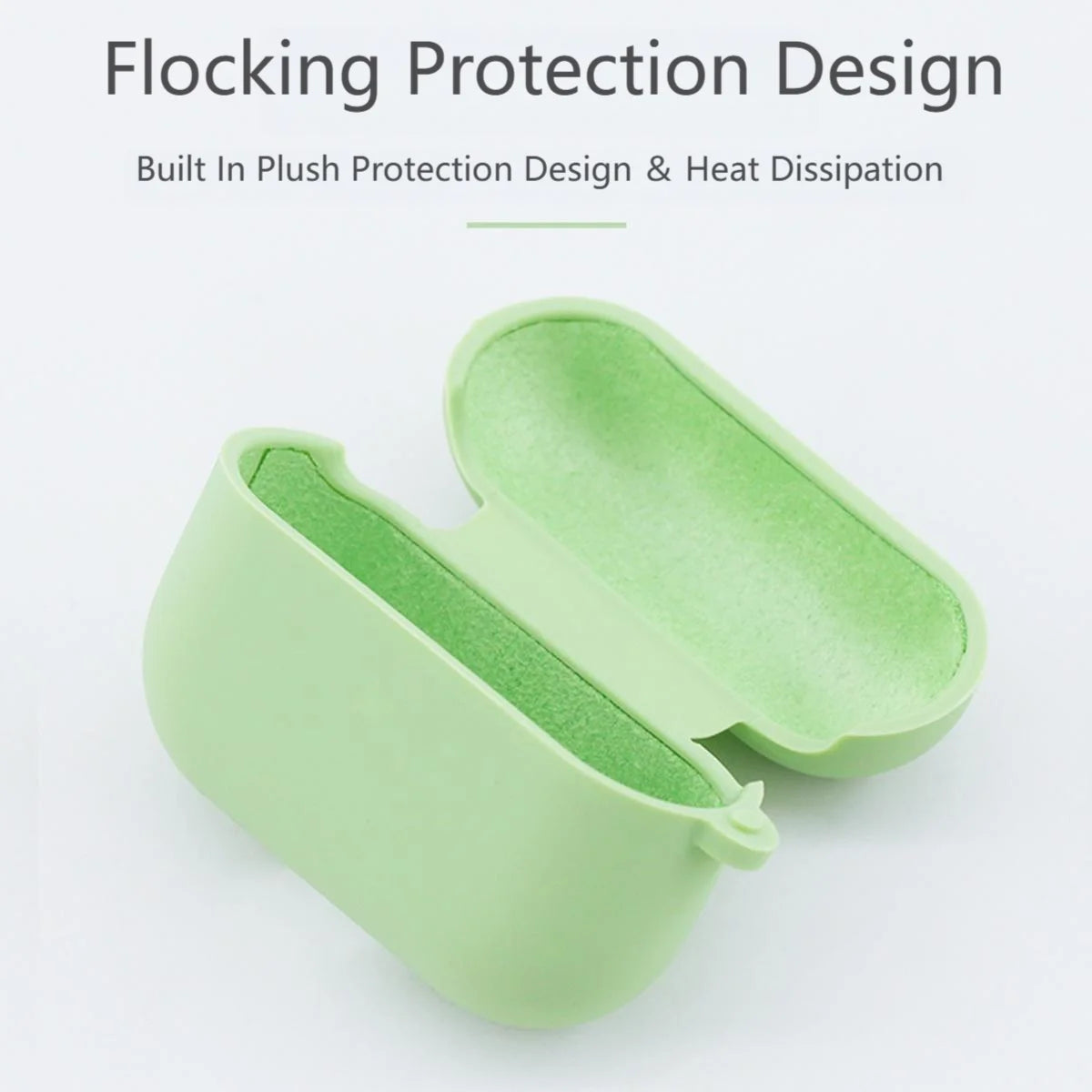Inner Flocking Silicone and PC Keychain Case for AirPods Pro 2