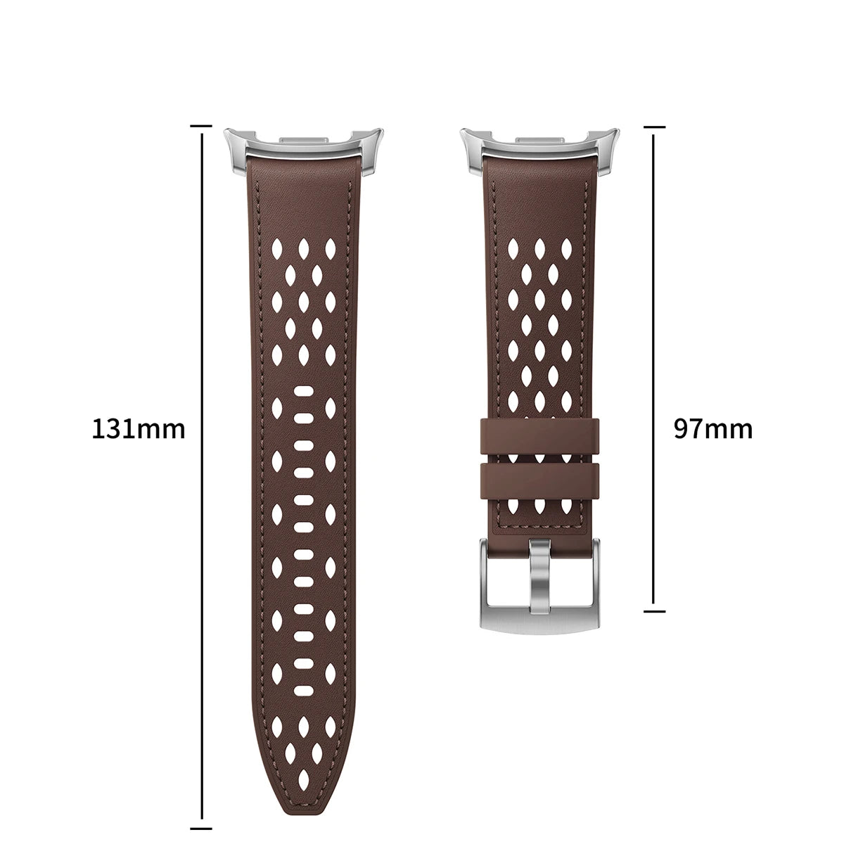 Hybrid Leather and Silicone Watch Strap with No-Gap Fit for Samsung Galaxy Watch Ultra 2