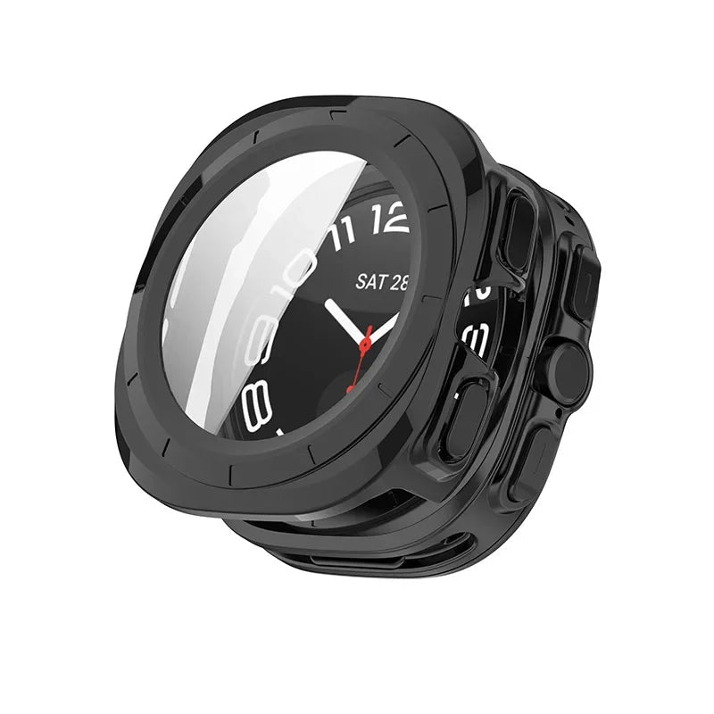 Samsung Galaxy Watch Ultra Case with Tempered Glass Screen Protector