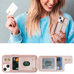 Crossbody Wristband Wallet Leather Card Slot Case for iPhone 15 Series