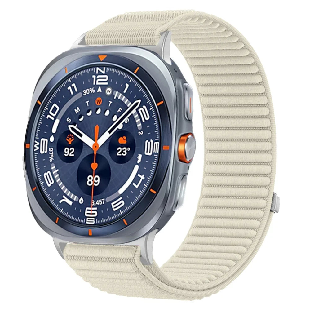 Breathable Nylon Watch Strap with Hook-and-Loop Fastener for Samsung Galaxy Watch Ultra 2