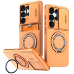 Shockproof Case with Sliding Camera Cover and Folding Ring for Samsung Galaxy S26 Series