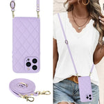 Crossbody Lanyard Leather Phone Case with Fall Prevention for iPhone 14 Series