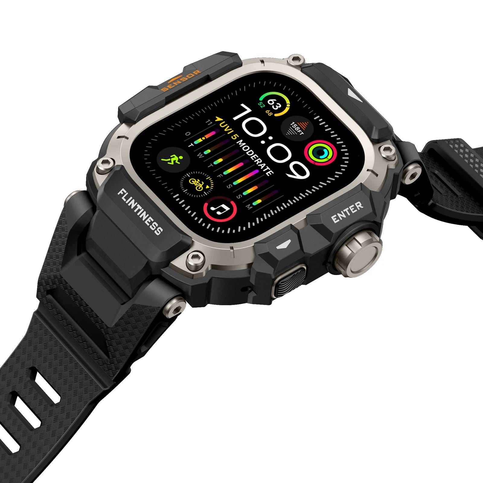 Shockproof Rugged Strap with Bumper Case for Apple Watch Ultra 2