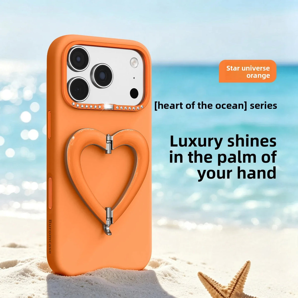 Liquid Silicone Heart-Shaped Kickstand Case with Camera Protection for iPhone 18 Series