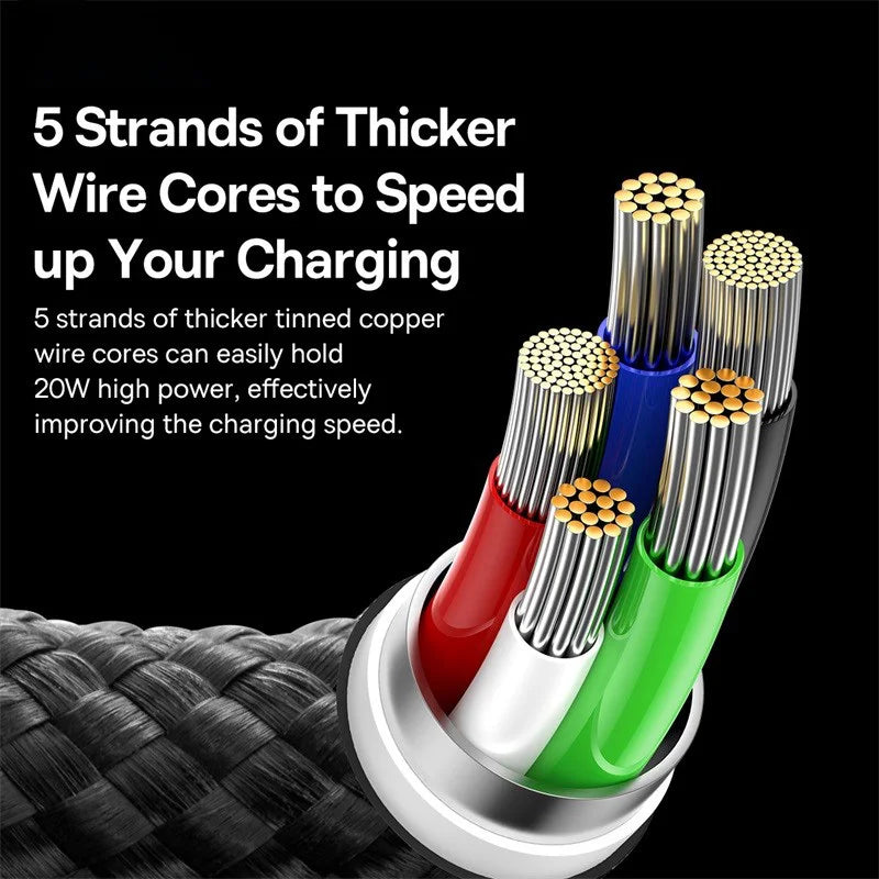 Baseus 20W Lightning to USB C Cable - Fast Charging and Data Transfer for iPhone