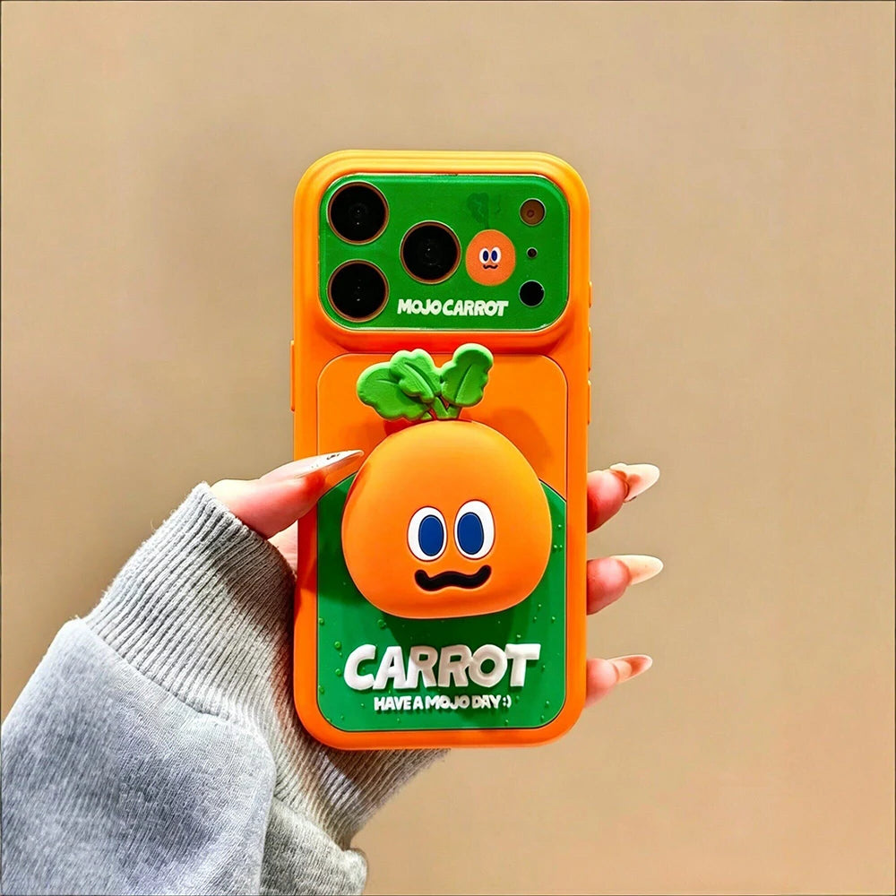 3D Cartoon Carrot Protective Case for iPhone 17 Series