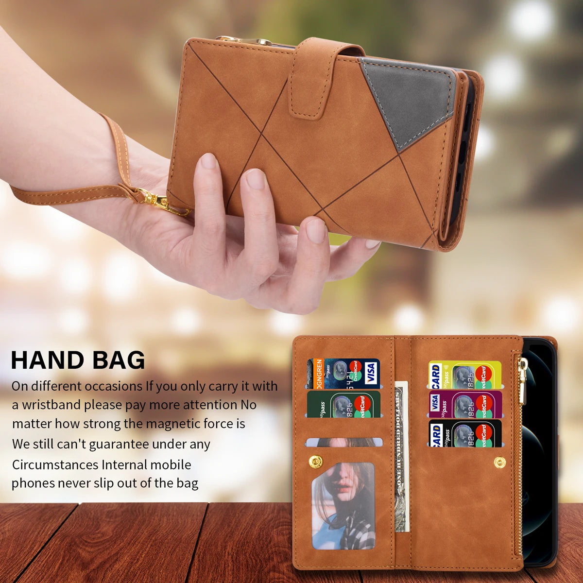 Samsung Galaxy S26 Series Color Block Wallet Case with Card Slots