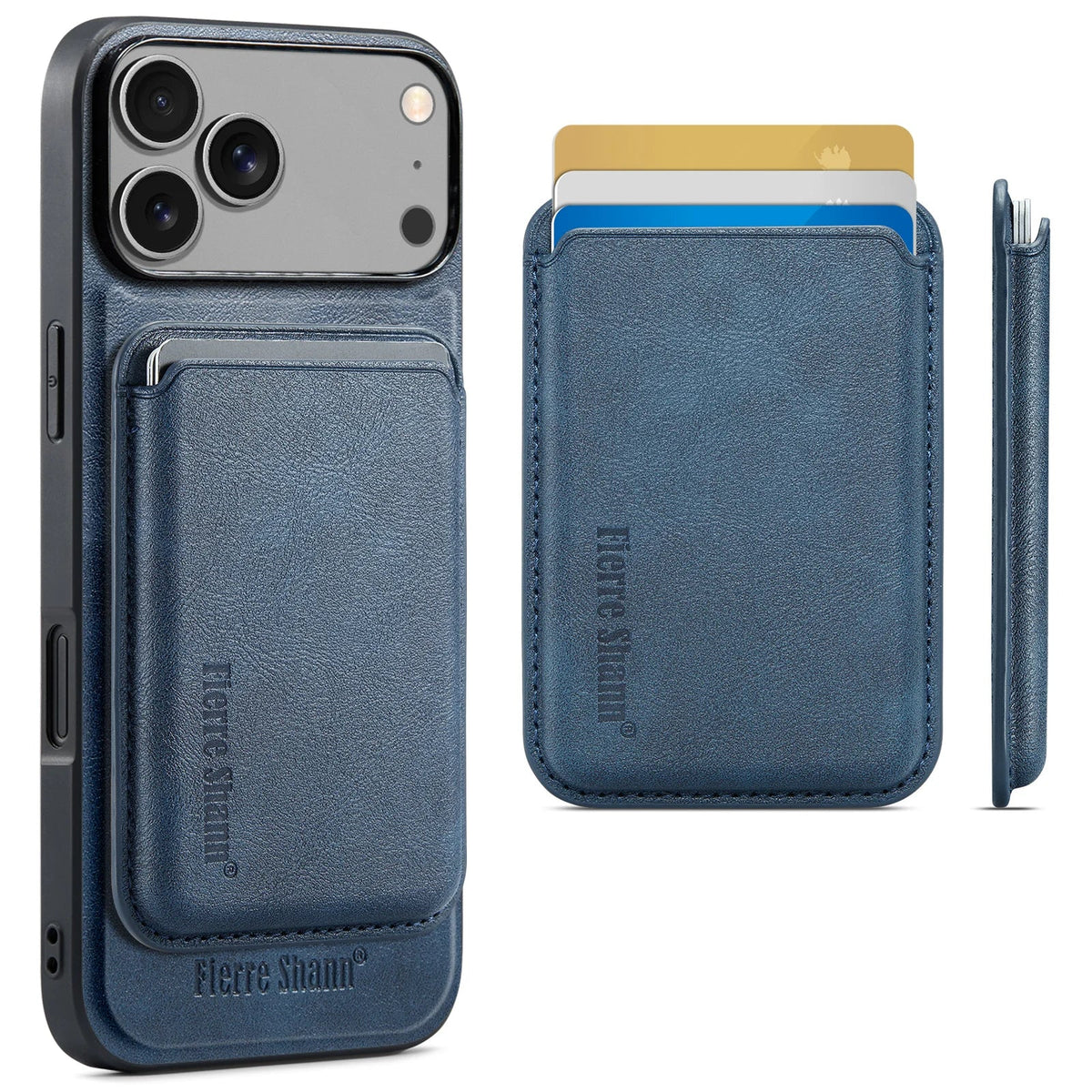 Leather MagSafe Case with Detachable 3-Card Holder for iPhone 18 Series