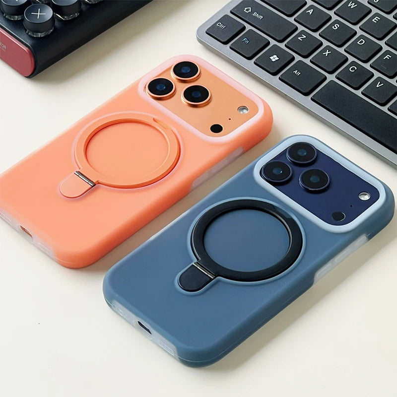 Liquid Silicone MagSafe Case with Built-in Kickstand for iPhone 17 Series