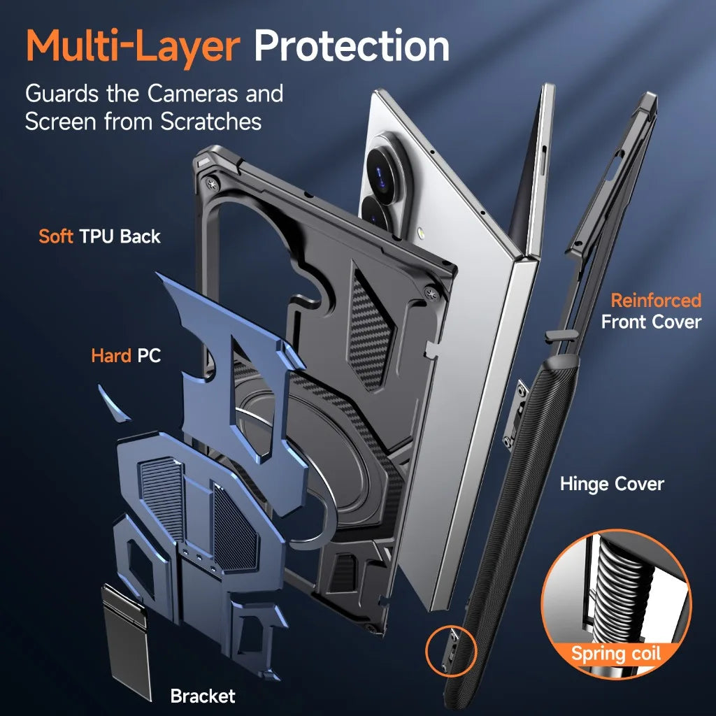 Heavy-Duty Magnetic Case with Kickstand for Samsung Galaxy Z Fold 8 Ultra