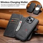 Detachable MagSafe Leather Wallet Case for iPhone 16 Series