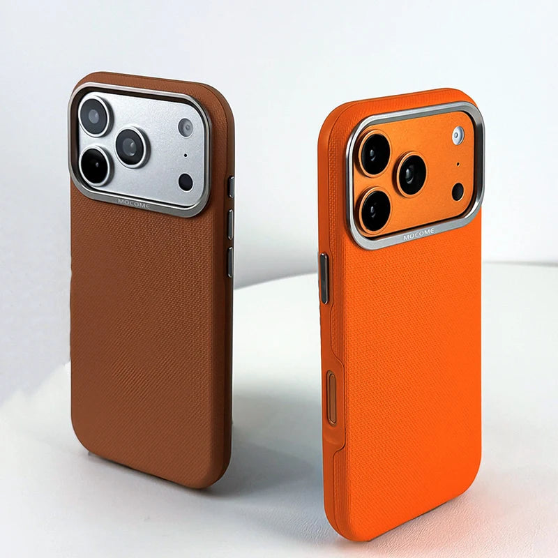 Shockproof Plaid MagSafe Case Metal Lens Guard for iPhone 17 Series