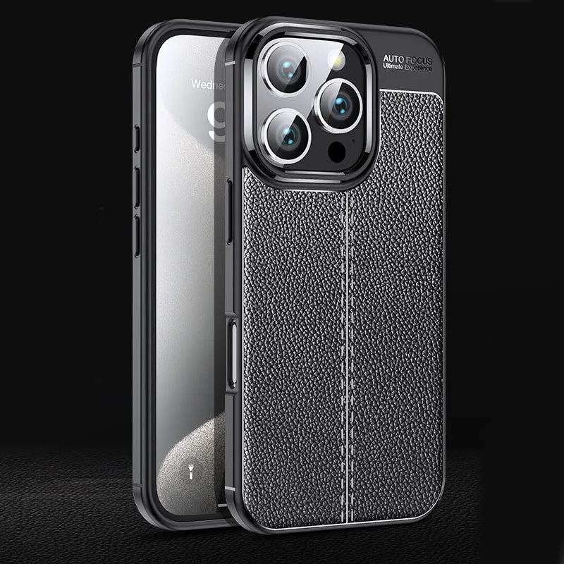 Shockproof Luxury PU Leather & TPU Case for iPhone 16 Series