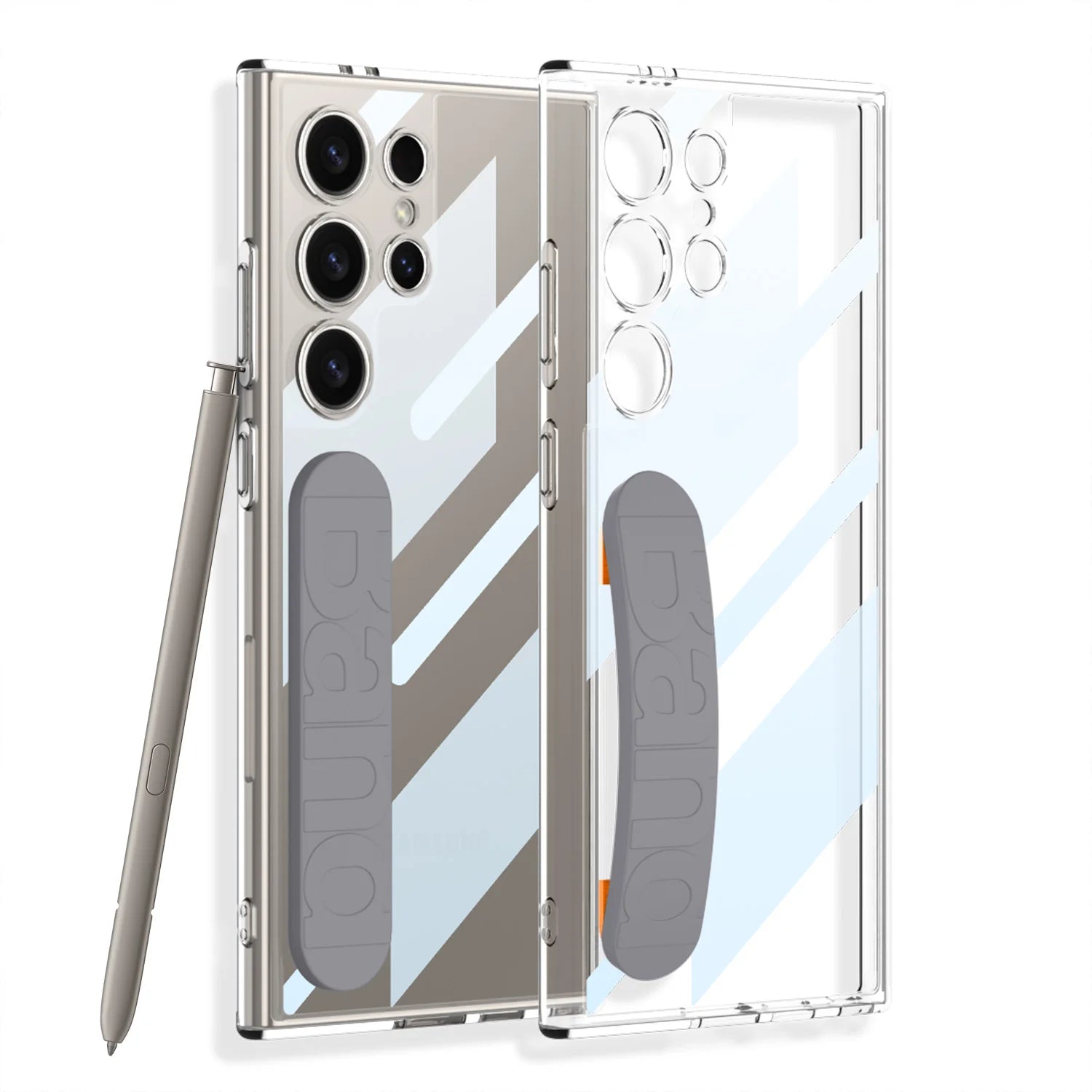 Shockproof Hard Back Case with Airbag Silicone Wrist Strap for Galaxy S24 Ultra