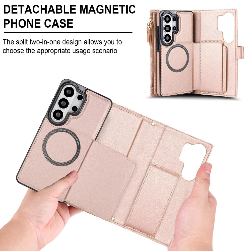 Protective Magnetic Flip Case with Lanyard Strap for Samsung Galaxy S26 Series
