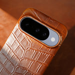 Crocodile-Embossed Leather Camera Protection Case with Raised Lens Ring for Google Pixel 10 Series